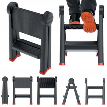 DRABINKA SKŁADANA DRABINA TABORET ROZKADANY 150KG