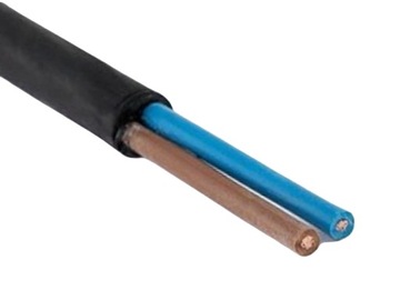 PRZEWÓD KABEL OW 2x1 H05RR-F GUMOWY PRZEDŁUŻACZ CZARNY 50 M