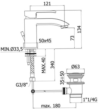 Level LES075 Смеситель для умывальника Paffoni, хром