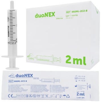 Strzykawka Zarys duoNEX 2 ml 100 sztuk