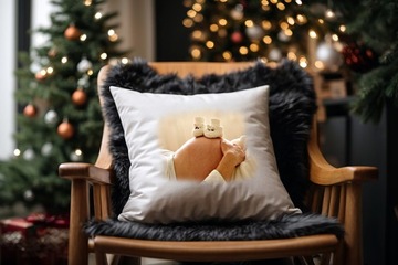 ФОТОПОДУШКА С СОБСТВЕННЫМ ФОТОПЕЧАТОМ, ДВУХСТОРОННЯЯ, В ПОДАРОК