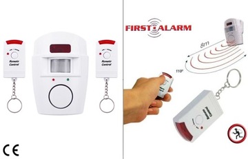 БЕСПРОВОДНАЯ СИГНАЛИЗАЦИЯ ДАТЧИК ДВИЖЕНИЯ + 2 ПУЛЬТА ПУЛЬТА 105 дБ