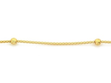 Złoty naszyjnik 585 gruby łańcuszek z kuleczkami diamentowanymi elegancki
