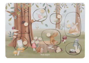 Little Dutch Puzzle dźwiękowe Forest Freinds FSC 12M+