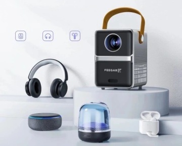 Мини-СВЕТОДИОДНЫЙ ПРОЕКТОР ПОРТАТИВНЫЙ ПРОЕКТОР Feegar WiFi 5G Bluetooth HDMI FOCUS