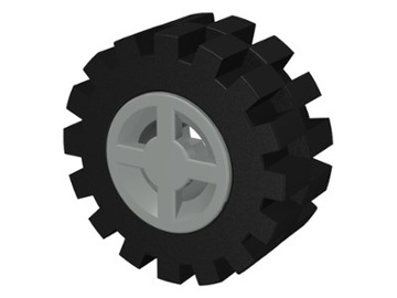 LEGO Koło Felga z oponą 4624c02 - Szare/Light Gray