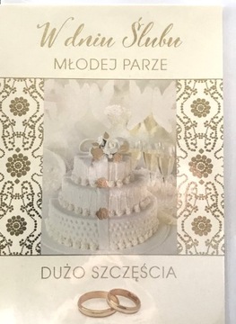 Kartka Ślub W Dniu Ślubu życzenia +koperta eleganc