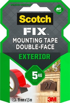 Scotch-Fix taśma montażowa zewnętrzna dwustronna do 5 kg 19 mm x 1,5 m