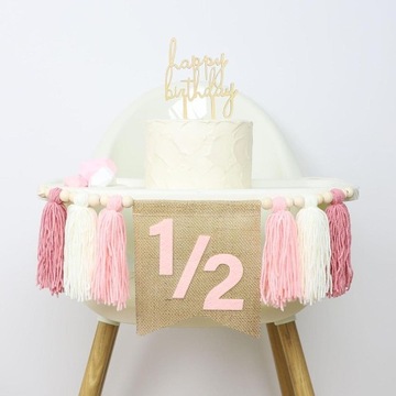 6 месяцев Баннер с полугодом декорирование дня рождения фон и бого синий