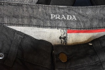 Prada Waxed zip denim jeans spodnie damskie 28/32