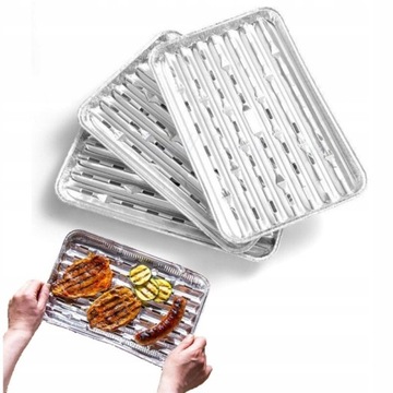 TACKI ALUMINIOWE DO GRILLA PROSTOKĄTNE 4 SZTUKI