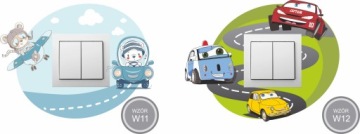 НАКЛЕЙКА НА ВЫКЛЮЧАТЕЛЬ, контакт, розетка, W