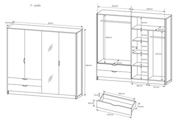 Спальня Arden Wardreobe 220 Столовые кровати для кровати 140 х 200