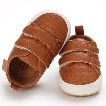 BUCIKI buty eleganckie na chrzest NIEMOWLĘCE NIECHODKI 18 0-6 11cm -BRĄZOWE