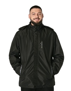 Duża Kurtka Męska Przejściowa Lekko Ocieplona z Kapturem Polar 2165A-1 5XL