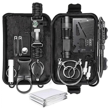 12 Pcs Outdoor Survival Kit Multifunction Gear Emergency Kits Hiking