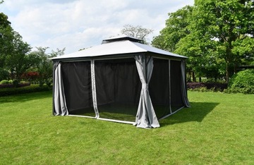 САДОВЫЙ ПАВИЛЬОН УСТАНОВКА палатки с ВАНКУВЕРСКИМ ШТОРАМИ 4х4м МОСКВНАЯ СЕТКА