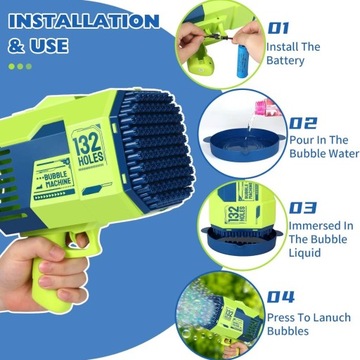 МЕГА ПИСТОЛЕТ ДЛЯ ПУЗЫРЬКОВ, ПУСКАТЕЛЬ ДЛЯ МЫЛЬНЫХ ПУЗЫРЕЙ, СВЕТЯЩАЯСЯ МАШИНА