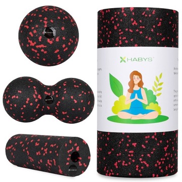 ZESTAW EPP ROLLER WAŁEK DUOBALL PIŁKA DO MASAŻU XXL 4w1 DUOBALL HABYS