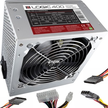 CICHY ZASILACZ ATX LOGIC CONCEPT 400W + 2x SATA