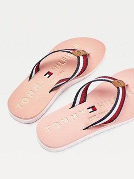 TOMMY HILFIGER RÓŻOWE KLAPKI RIBBON (37)