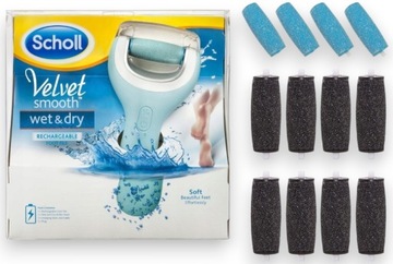 ЭЛЕКТРИЧЕСКАЯ ПИЛКА ДЛЯ НОГ SHOLL VELVET WET DRY С КРИСТАЛЛАМИ + 13 РОЛИКОВ