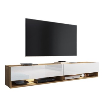 Szafka RTV AROMA 180 cm wotan biały połysk