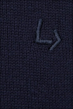 Sweter Męski Ciemnogranatowy Bawełniany w Serek Lenny Lancerto 3XL