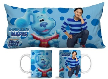 ZESTAW PODUSZKA KUBEK Śladem Blue IMIĘ 30X60 N8