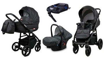 BabyLux Wózek 4w1 dziecięcy AXEL ALU + baza ISOFIX