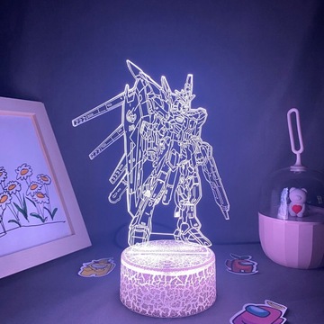 GUNDAM 3D Neon LED lampki nocne fajne urodziny pre