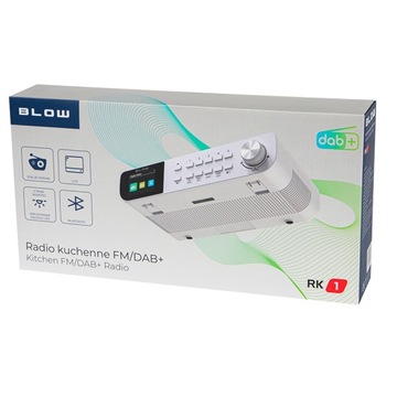 RADIO BLOW KUCHENNE FM DAB+ BIAŁE 77572 BLUETOOTH PODSZAFKOWE LATARKA