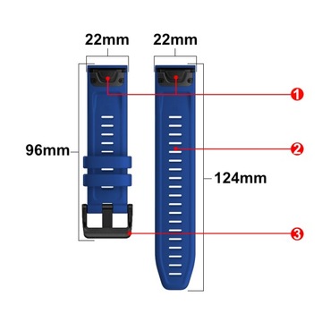 Силиконовый ремешок премиум-класса QuickFit 22 мм для GARMIN Fenix ​​6 7 Epix 2 Pro