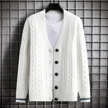 Autumn Men's Sweater Cardigan Slim Fit Single Brea