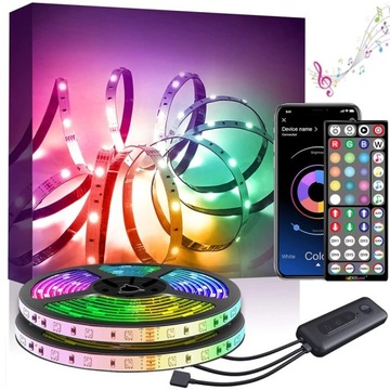 Taśma 5050 LED RGB Bluetooth Żarówka Lampa 15M ZESTAW z aplikacją Pilot