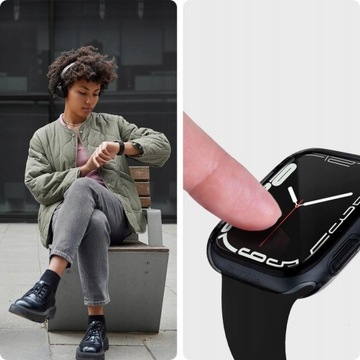 Чехол для Apple Watch 9/8/7 45мм, Spigen Ultra Hybrid, защита экрана