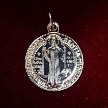 Серебряный медальон Св. БЕНЕДИКТ - 3,8 г