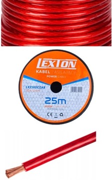 1m GRUBY PRZEWÓD ZASILAJĄCY KABEL LEXTON LgY 35mm2 2GA 12mm CCA OFC CZERWON