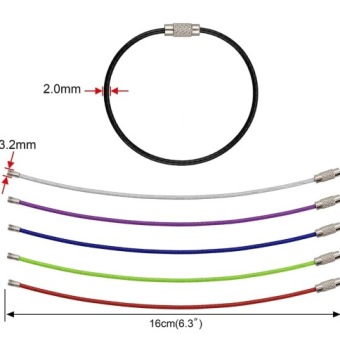 КОЛЬЦО ДЛЯ КЛЮЧЕЙ СТАЛЬНОЙ ТРОС, ФИОЛЕТОВАЯ РУЧКА