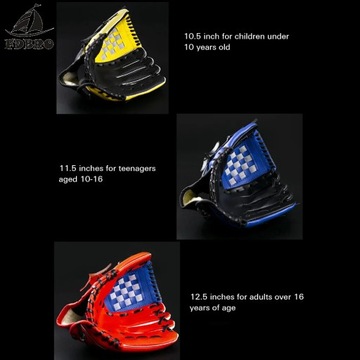 FDBRO Цельная бейсбольная перчатка левая, утолщенная бейсбольная перчатка из ПУ