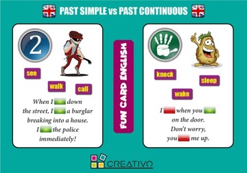 ВЕСЕЛАЯ КАРТОЧКА АНГЛИЙСКИЙ Past Simple vs Past Continuous CREATIVO