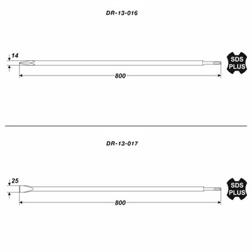 Набор долот SDS-Plus 600 мм