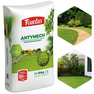 Fructus Antymech 25kg Nawóz do trawników trawy DUŻA ZAWARTOŚĆ ŻELAZA