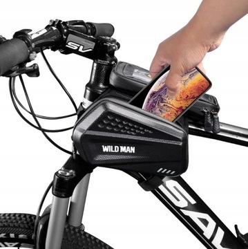 TORBA SAKWA ROWEROWA ETUI UCHWYT NA TELEFON KLUCZE NA RAMĘ WODOODPORNA