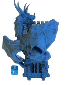 Дракон на башне - маленькая башня для игры в кости - FatesEnd Wyvern Dice Tower Blue