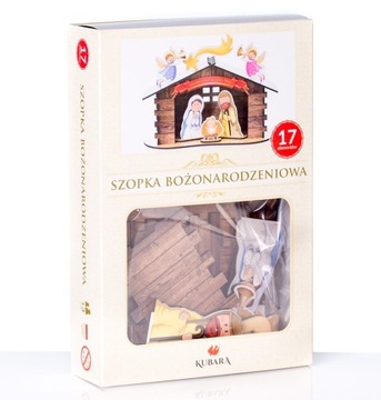 SZOPKA BOŻONARODZENIOWA SKŁADANA DREWNO 17 ELEMENT