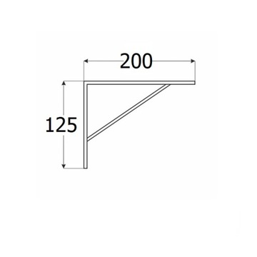 WSPORNIK PÓŁKI OCYNK WZMOCNIONY 200x125x3 PODPORA STALOWY WSWP 200 DOMAX