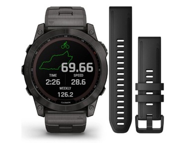 GARMIN Fenix 7X Pro Sapphire Solar z powłoką DLC tytanowa bransoleta