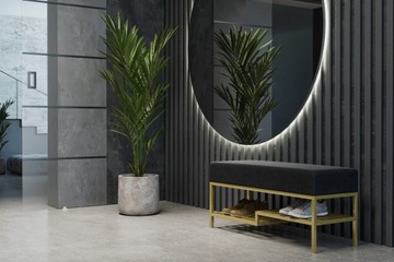 ławka tapicerowana złota 100cm półka na buty LOFT