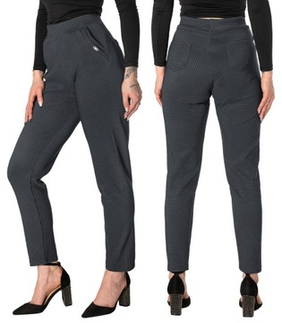 Eleganckie Wizytowe Spodnie Damskie Cygaretki Vip Wysoki Stan 2023293-3 XXL